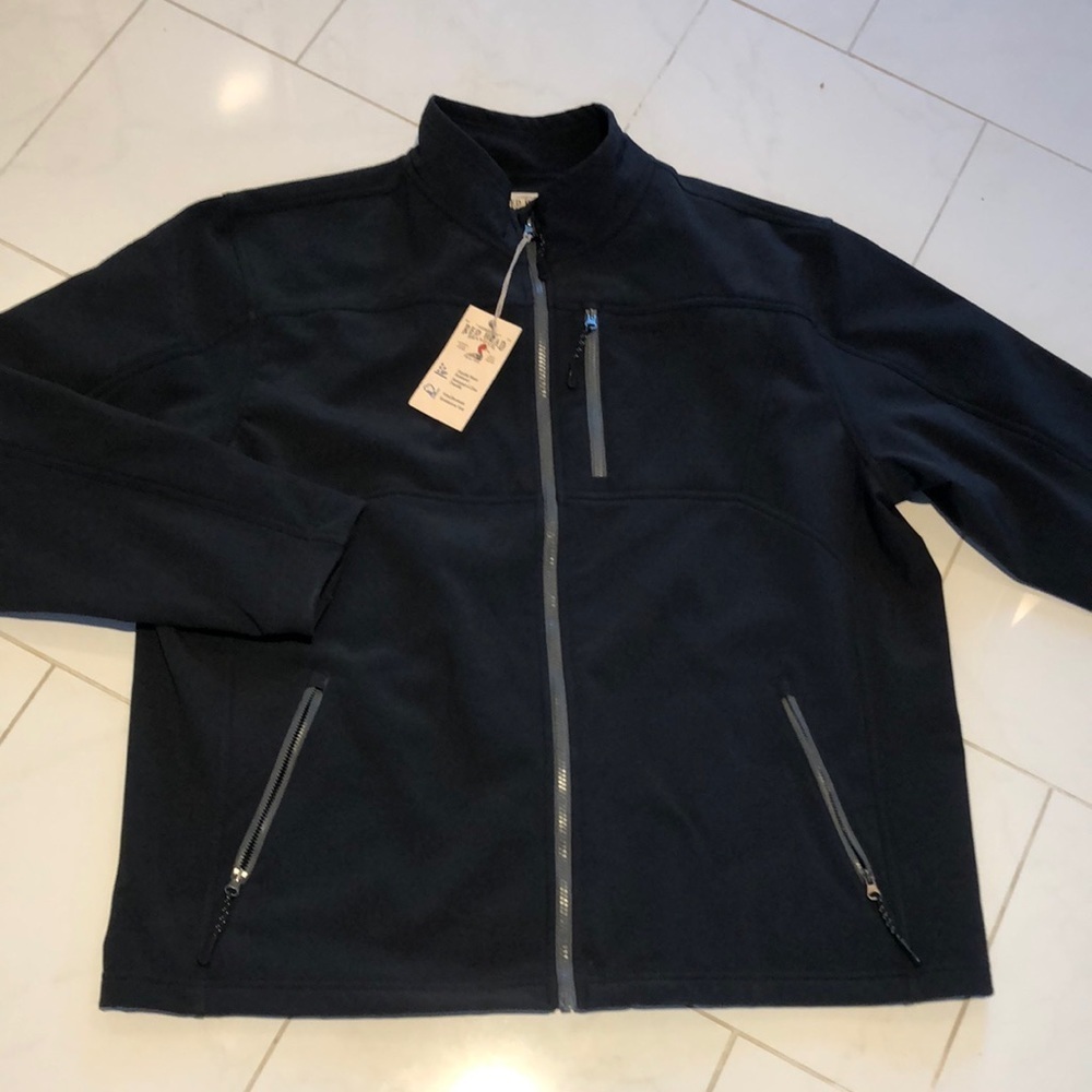 Red head brand black zip up windbreaker. New with tags!